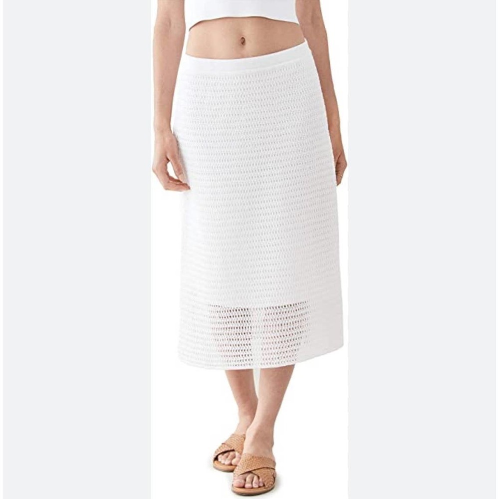 Vince Crochet Coverup Skirt Optic White Size M Repaired NWT